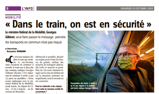 "Dans le train, on est en sécurité" - Georges Gilkinet